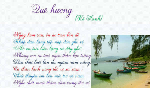 Cảnh con thuyền trở về - Bài thơ quê hương - Tế Hanh